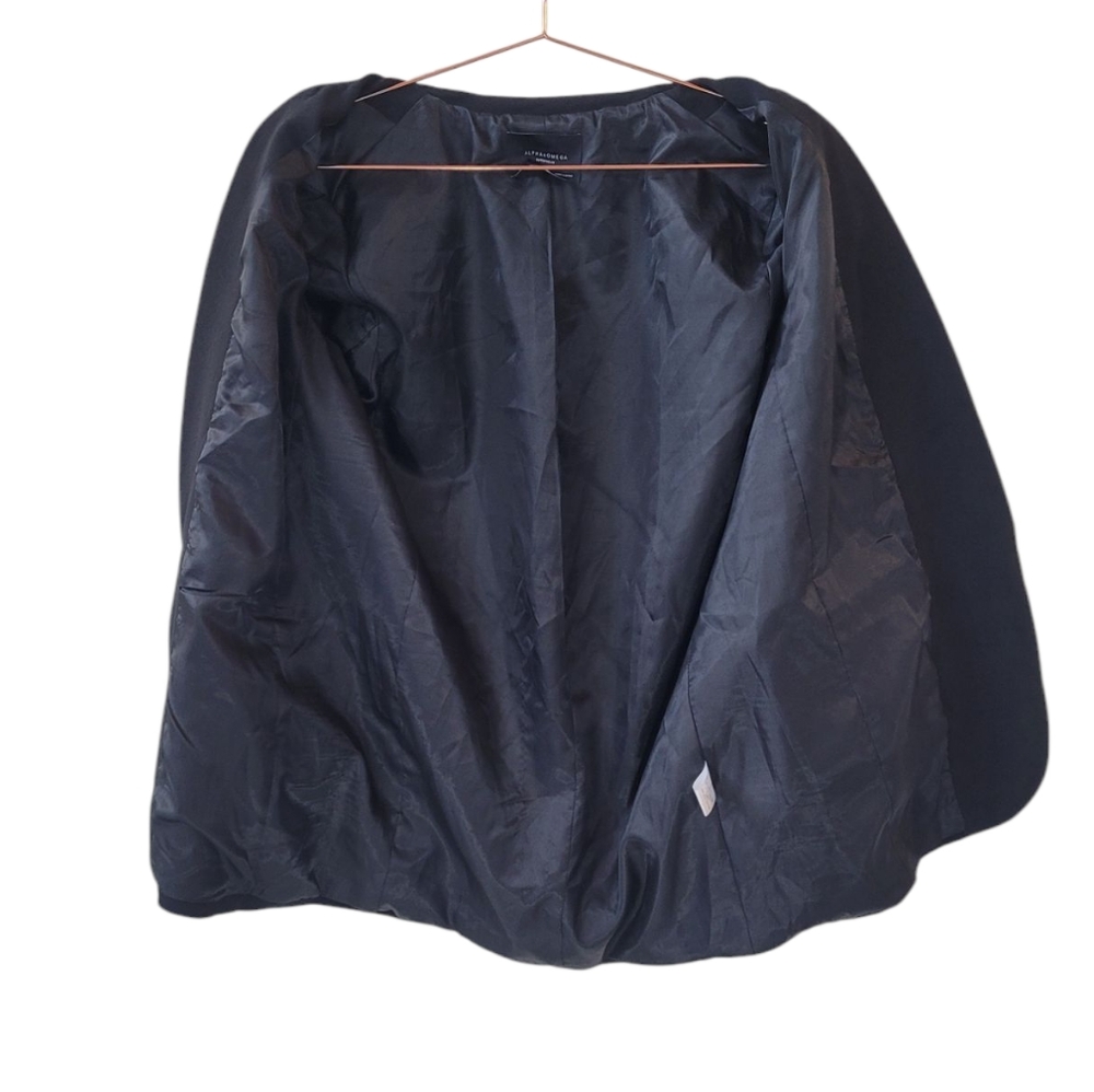 ALPHA & OMEGA Outerwear Black Open Front 3/4 Sleeve Blazer Jacket Size M - Picture 7 of 16